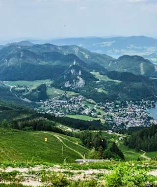 Blick vom Zwölferhorn auf den Wolfgangsee
