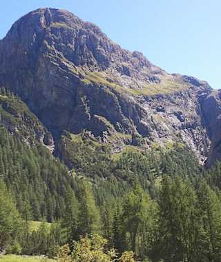 Blick von der Alp Uina Dadaint in Richtung Uina Schlucht
