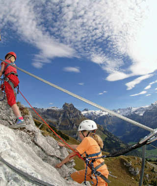 Mit der Familie am Klettersteig Brunnstöckli