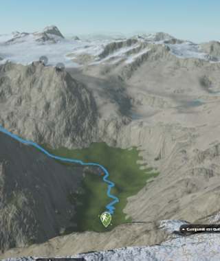 3-D-Ansicht der Hochtour zur Cresta della Croce