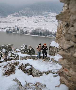 Die Ruine Dürnstein im Winter