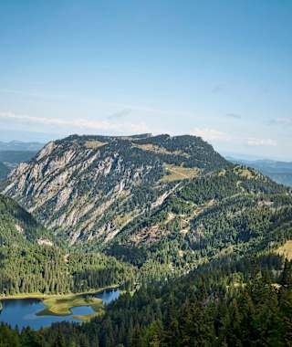 Am Weg auf den Dürrenstein mit Blick auf den Scheiblingstein