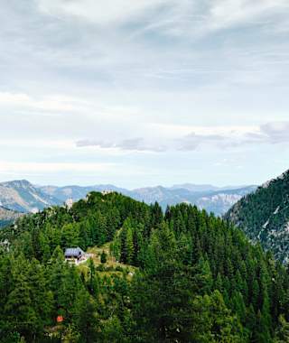 Blick auf das Ebenseer Hochkogelhaus