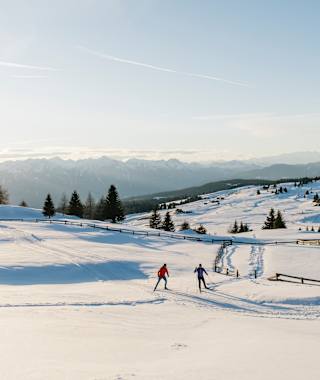 Langlaufen am Hochplateau Rodenecker und Lüsner Alm, Südtirol