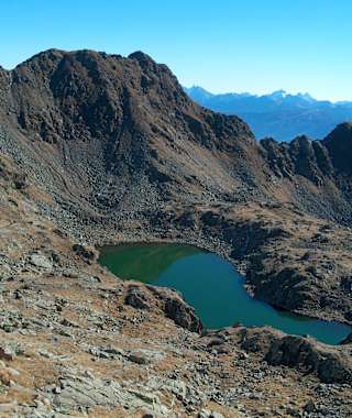 Blick von der Eidechsspitze auf den Kompfoss-See