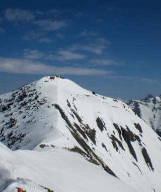 Oberhalb des Rösselhals, dahinter der Rössel (1855 m)