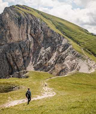 Auf dem Weg zur Dreifingerspitze im Naturpark Fanes-Sennes Prags