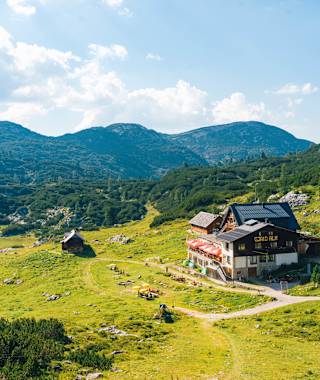 Die Gjaid Alm ist vom Krippenstein gute zu erreichen.