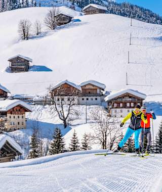Unterwegs auf der Grenzlandloipe von Kartitsch in Osttirol bis nach Marai Lungau im Kärntner Lesachtal