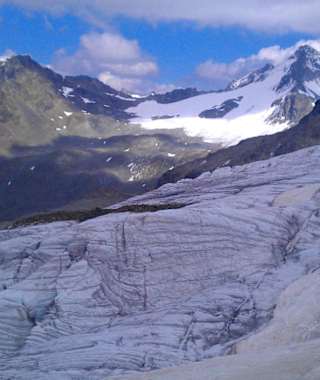 Ochsentaler Gletscher mit Dreiländerspitze