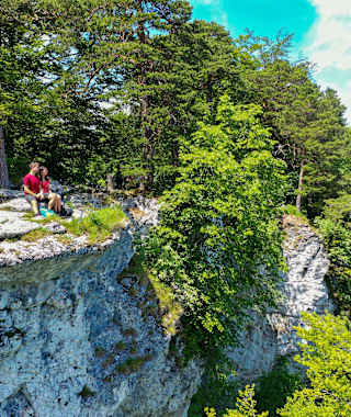 Einer der interessantesten Punkte entlang des Albsteiges - der Hangende Stein.