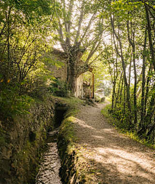 Mühle oberhalb von Schlanders, Waalweg "Zaalwaal", Südtirol