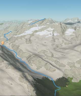 3-D-Ansicht der Wanderung Hochfeiler vom Nevesstausee
