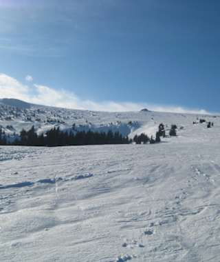 Typische Schneelage am Weg zum Gipfel