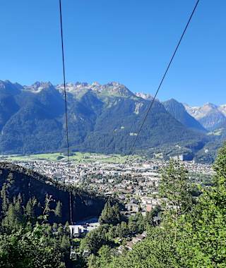Auffahrt mit der Muttersbergbahn