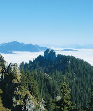 Blick auf das Ettaler Manndl, ein Ziel unserer Tour.