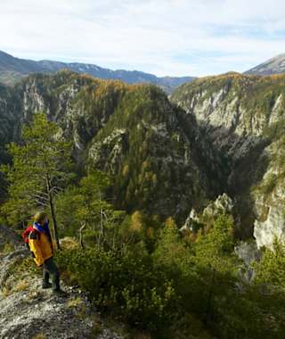 Vom Mostviertel hat man immer wieder traumhafte Blicke auf den imposanten Gipfel des Ötscher