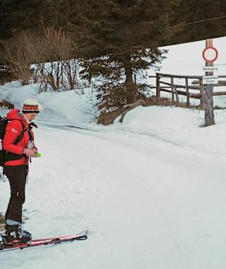 Beginn der Tour beim Schranken