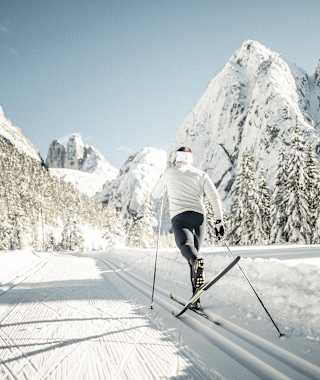 Langlaufen im Talschluss bei Toblach