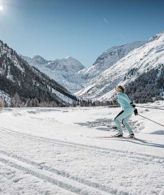 Die Talloipe entlang der Pitze besticht durch ihre landschaftliche Schönheit. 