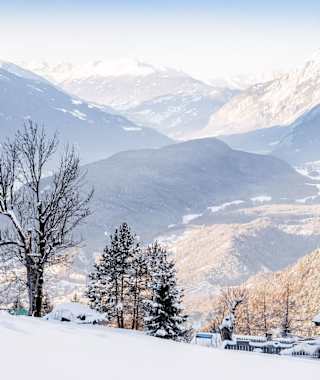 Loipe bei der Ropferstubm mit Blick ins Inntal