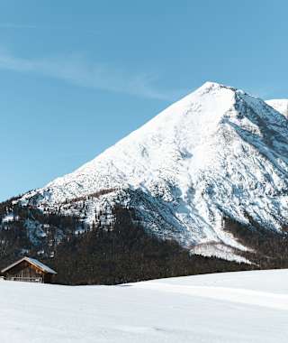 Loipe Plaik mit Blick auf Stadl und die Hohe Munde