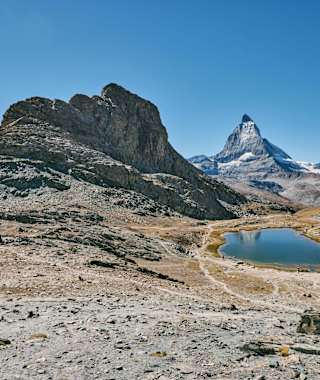 Der Riffelsee mit dem Matterhorn im Hintergrund