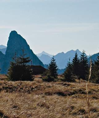 Blick auf den markanten Geiselstein.