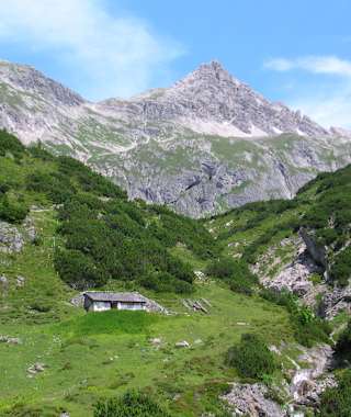 Obere Roßgumpenalp - Blick zurück auf den Übergang Mädelejoch