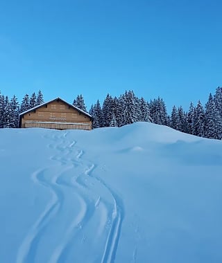 Der Alpengasthof Edelweiß am Öberle im Bregenzerwald im Winter