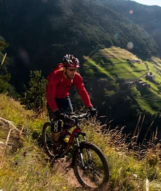 Kurz nach den Egger Höfen geht der Trailspaß los.