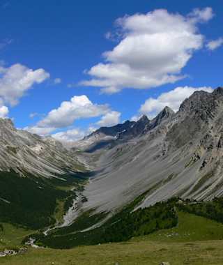 Blick ins Val da Stugl, hinauf zur Ducanfurgga