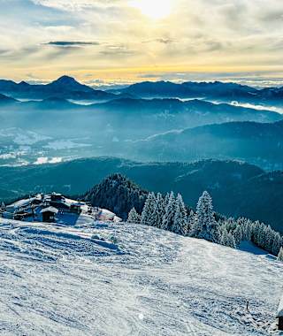 Gipfelpanorama Brauneck – Morgenstimmung im Isarwinkel