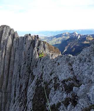 Der Reitergrat ist der schmalste Abschnitt auf der Tour.