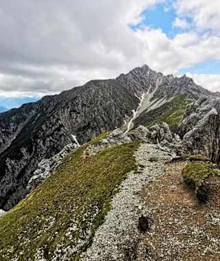 Blick auf die Reither Spitze im Naturpark Karwendel