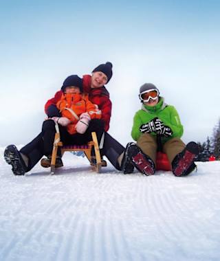 Abfahrt auf der Rodelbahn
