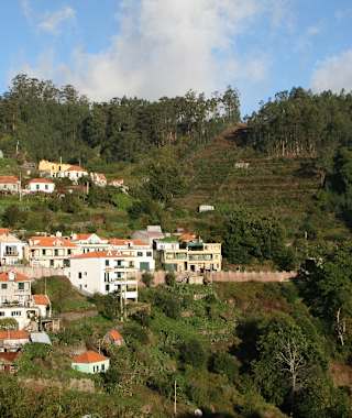 Am Dorfplatz in Fontes führt rechts neben der Bar ein Teerweg (Caminho das Fontes) steil bergauf. Am oberen Dorfrand geht dieser in einen von Maronenbäumen gesäumter Karrenweg über.