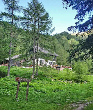 Die Rottenmanner Hütte zwischen Fichten und Lärchen