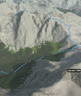 3-D-Ansicht der Wanderung rund um den Marzola