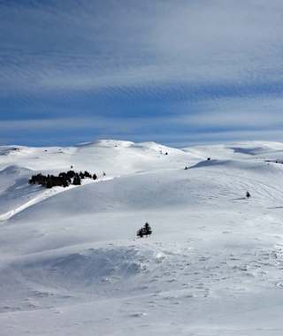Blick zur Hochebene Dreibündenstein von Feldis