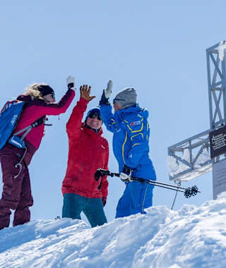 Am Gipfel des Kreuzkogels angekommen