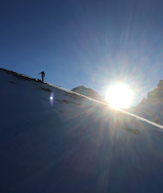 Die Skitour von der Fürenalp auf den Wissberg im Aufstieg.