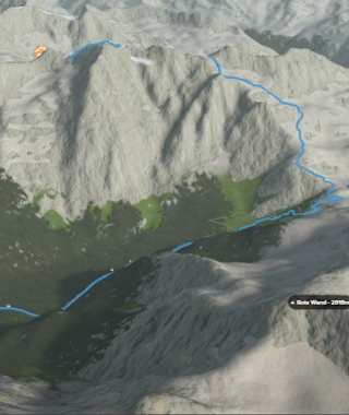 3-D-Ansicht der Wanderung durch die Slizza Schlucht