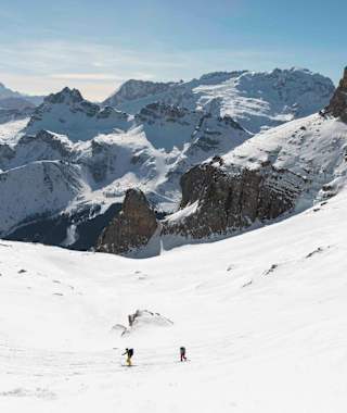Alpine Schneelandschaft.