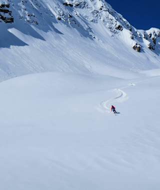 Lohnende Abfahrt von den Uf-Spitzen