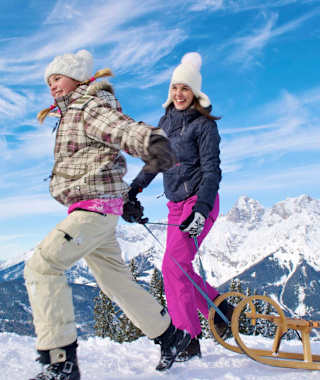 Rodelspaß auf der Rodelbahn Grünegg am Hochkönig