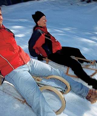 Rodeln von der St. Martinshütte am Grasberg