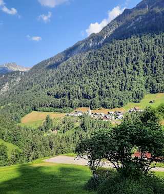 Kurz nach dem Start Blick zurück Richtung Buchboden