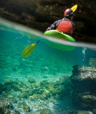 Mit dem Kajak auf der Salza