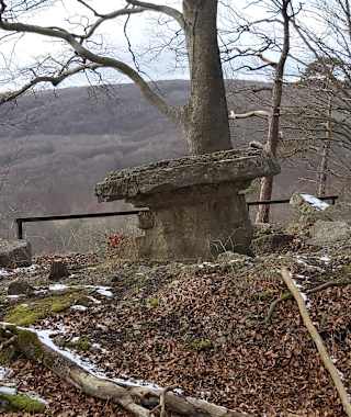Der Wolfstisch am Premiumwanderweg P4 Hessische Schweiz